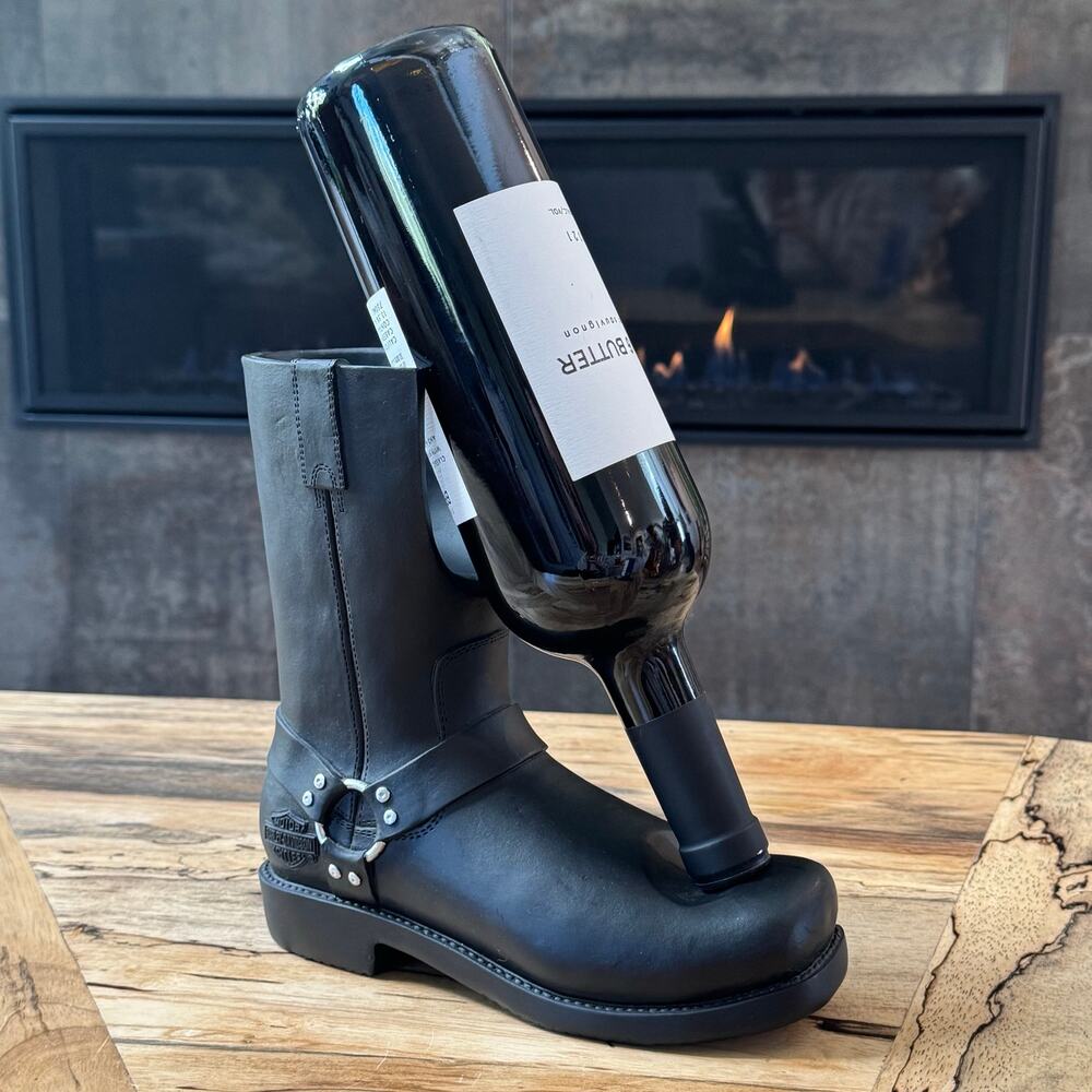 Official Harley-Davidson Boot Wine Bottle Holder 2015 H-D Biker Harness Resin